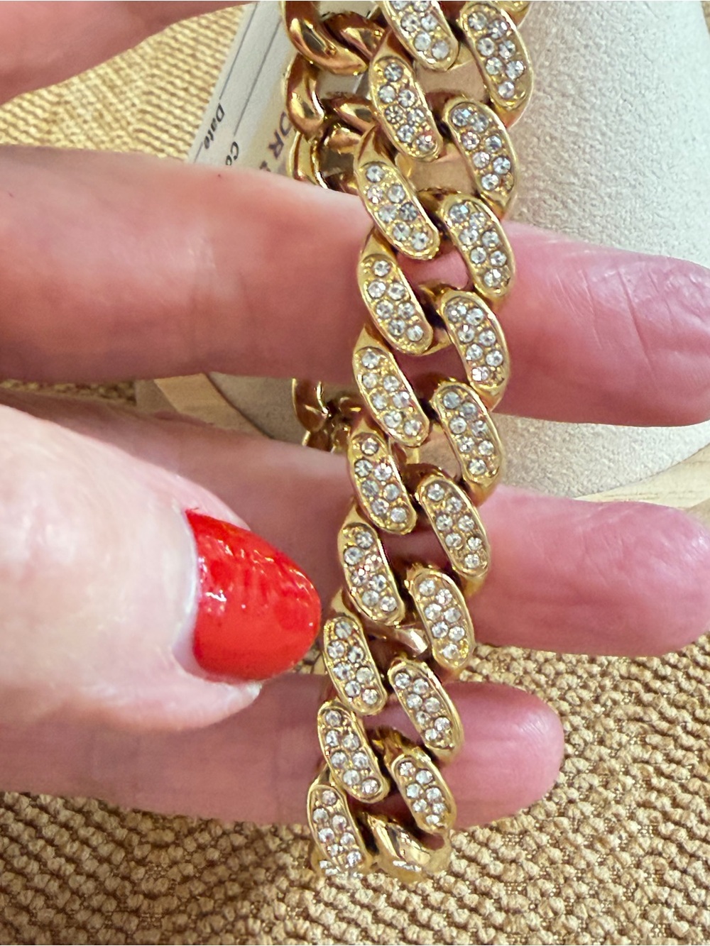 Nordstrom Gold Pave Cuban Link Bracelet